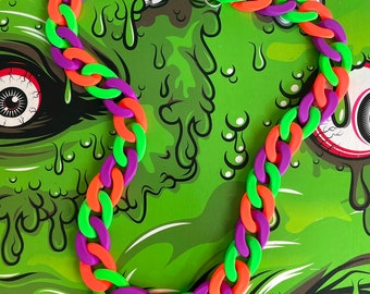 Neon Halloween Chunky Chain Necklace