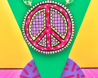 Give Peace A Chance Acrylic Necklace