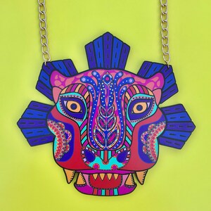 Alebrije Panther Necklace Day of the Dead Mexican mythical beast spirit animal image 4