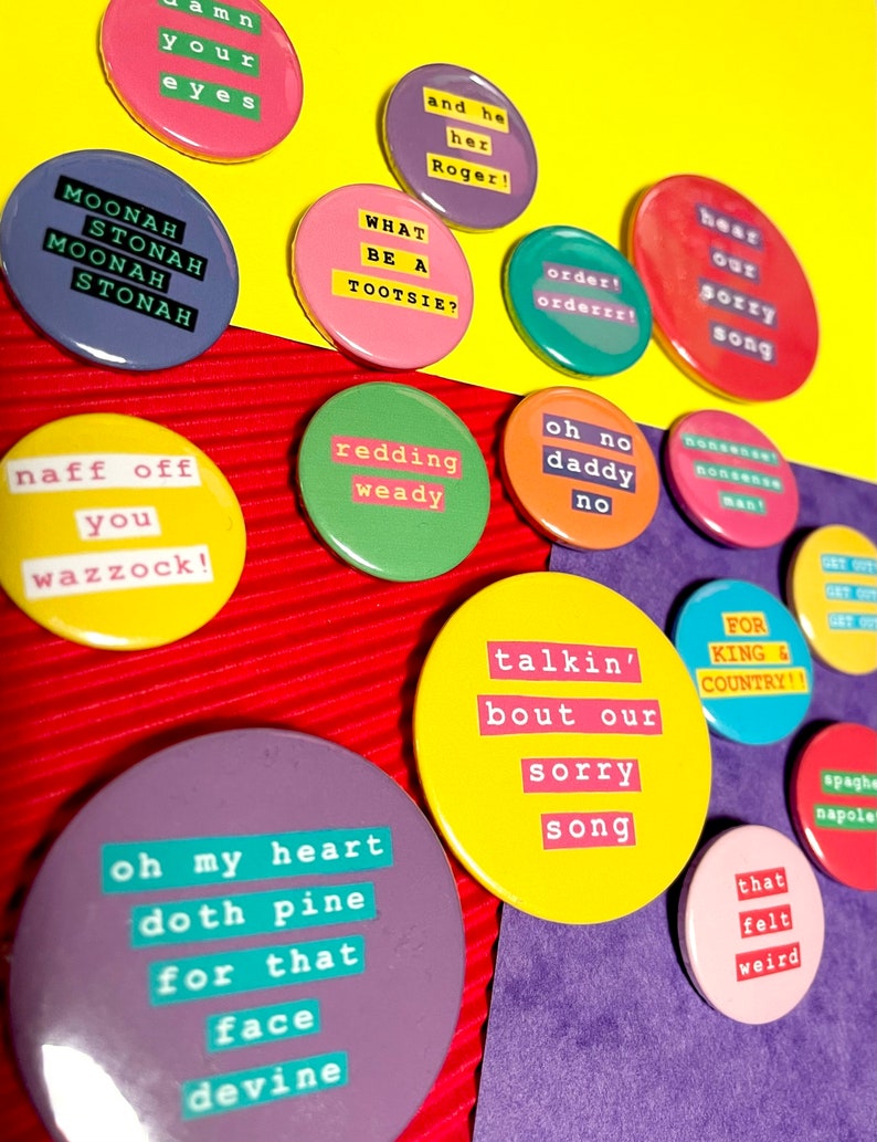 Ghosty Quotes Set of 3 Button Pins image 5