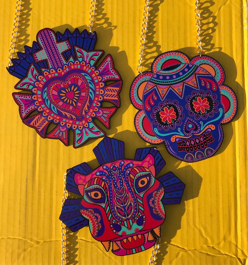 Alebrije Panther Necklace Day of the Dead Mexican mythical beast spirit animal image 9