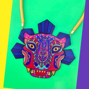 Alebrije Panther Necklace Day of the Dead Mexican mythical beast spirit animal image 1