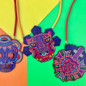 Alebrije Panther Necklace Day of the Dead Mexican mythical beast spirit animal image 3