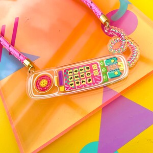 Heremeow 90s Clear Neon Phone Deluxe Enamel Pin V2.0 - 90s Nostalgia - Nineties Lapel Pin Badge