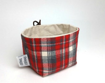 Small Bucket / storage bin / small storage basket / organizer / reversible / flannel / canvas