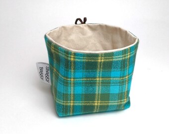 Small Bucket / storage bin / small storage basket / organizer / reversible / flannel / canvas