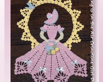 0740 Spring is in the Air Crinoline Girl Doily Crochet Pattern