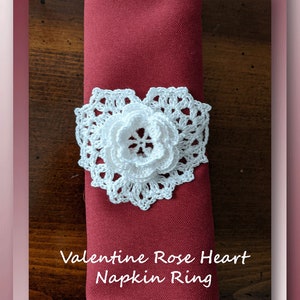 Valentine Rose Heart Napkin Ring