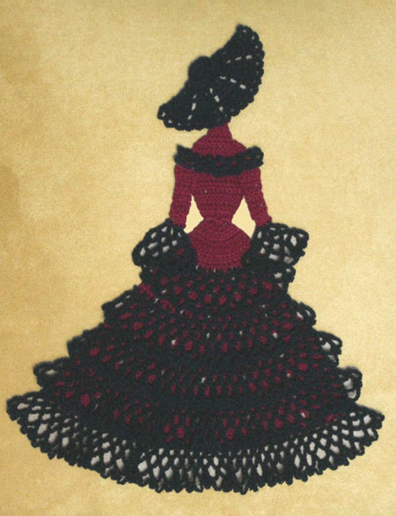 0535 Spanish Senorita Crinoline Girl Doily Crochet Pattern Etsy