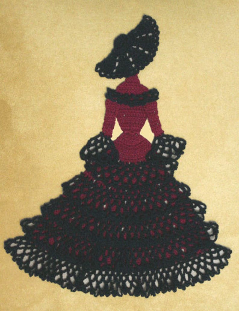 0535 Spanish Senorita Crinoline Girl Doily Crochet Pattern Etsy