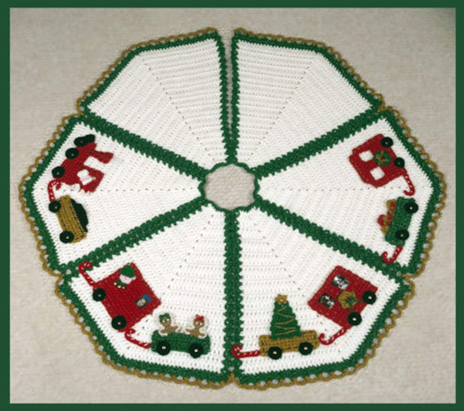 0732 North Pole Express Tree Skirt Crochet Pattern Etsy