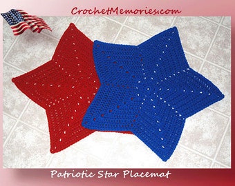 Patriotic Star Placemat Crochet Pattern