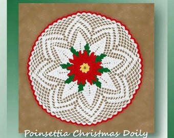 Poinsettia Christmas Doily