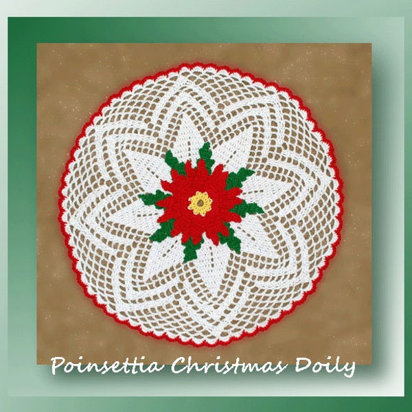 Poinsettia Christmas Doily