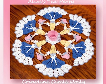 0744 Alice's Tea Party Crinoline Circle Doily Crochet Pattern