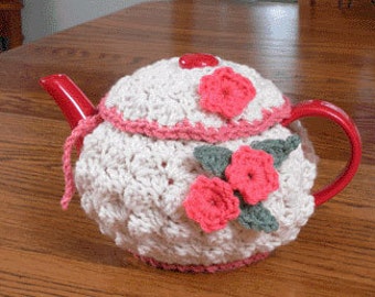 0416 Spring Floral Teapot Cozy Crochet Pattern