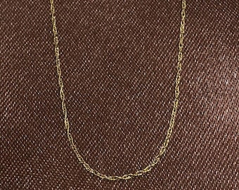 14K Solid Gold Rope Chain Necklace, Thin Gold Necklace, Genuine 14KT Yellow Gold, 18 Inch Chain, Delicate Gold Jewelry