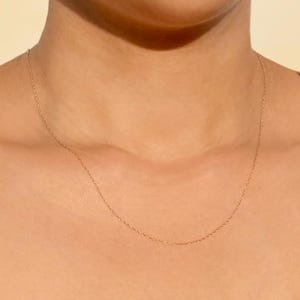 0.6mm Thin Gold Chain, Dainty 14K Gold Chain Necklace, Recycled Gold Chain, Genuine 14KT Solid Yellow Gold, 18" Chain, Layering Necklace