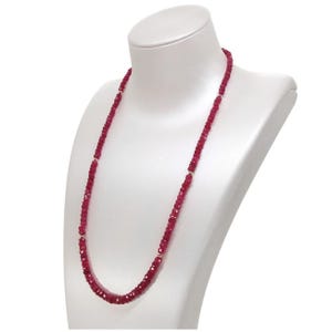 Myanmar Jedi Red Spinel Necklace, Red Spinel Necklace, Spinel Beads Necklace, Red Spinel Rondelle, 9K Gold Jewellery, Gift For Her