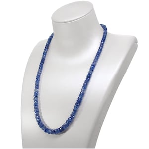 Blue Sapphire Beaded Necklace, Ceylon Sapphire Necklace, Faceted Blue Sapphire, September Birthstone, Elegant Blue Necklace, Gift For Her
