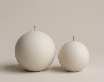Handmade Sphere Candle - Vegan Soy Wax, Minimalist Decor