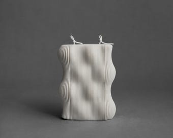 Vela de soja ondulada hecha a mano LAWA - Decoración moderna para el hogar