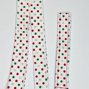 Holiday Dots Lanyard, Holiday Lanyard, Fabric Lanyard, Badge Holder, Wristlet Keychain, Holiday Dots Keychain, Fabric Keychain