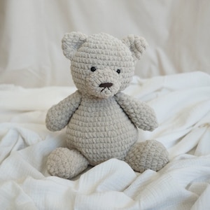 Crochet Teddy Bear Plush Stuffed Animal Amigurumi Nursery Decoration