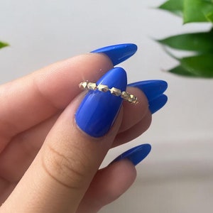 14k Solid Gold Spike Statement Ring, Pyramid Design Gold Ring, Spike Gold Ring, Stacking Spike Ring for Her, Gift for Her