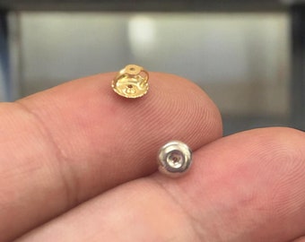 10k Solid Gold Earring Backing, Spare Screw Back Earring Backing, 0.76mm Hole, Screw Back Backing, Spare Screw back for missing Earrings