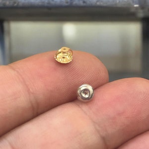 10k Solid Gold Earring Backing, Spare Screw Back Earring Backing, 0.76mm Hole, Screw Back Backing, Spare Screw back for missing Earrings
