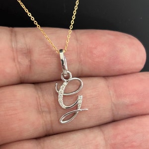 Diamant Initial G Anhänger, Buchstabe G Diamant Initial, G Diamant Initial Anhänger, G Cursive Diamant Buchstabe Anhänger für Sie, Geschenk für Sie