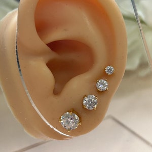 IGI certified Lab Grown Diamond Stud Earrings 0.50-5.0, Carat Diamond Studs for Women, 14K Solid Gold White, Yellow, Rose, Lab Diamond Studs
