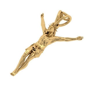 14K Solid Gold 3D Jesus Pendant, 5 Grams 14k Solid Gold Jesus Pendant, Unisex Jesus Christ Pendant, Gift for Her