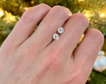 1 Carat Diamond Stud Lab Grown Diamonds CVD Earring Stud Earrings, D Color - VVS1 Clarity, 14k Solid Gold Round Diamond Earrings 3 Prong