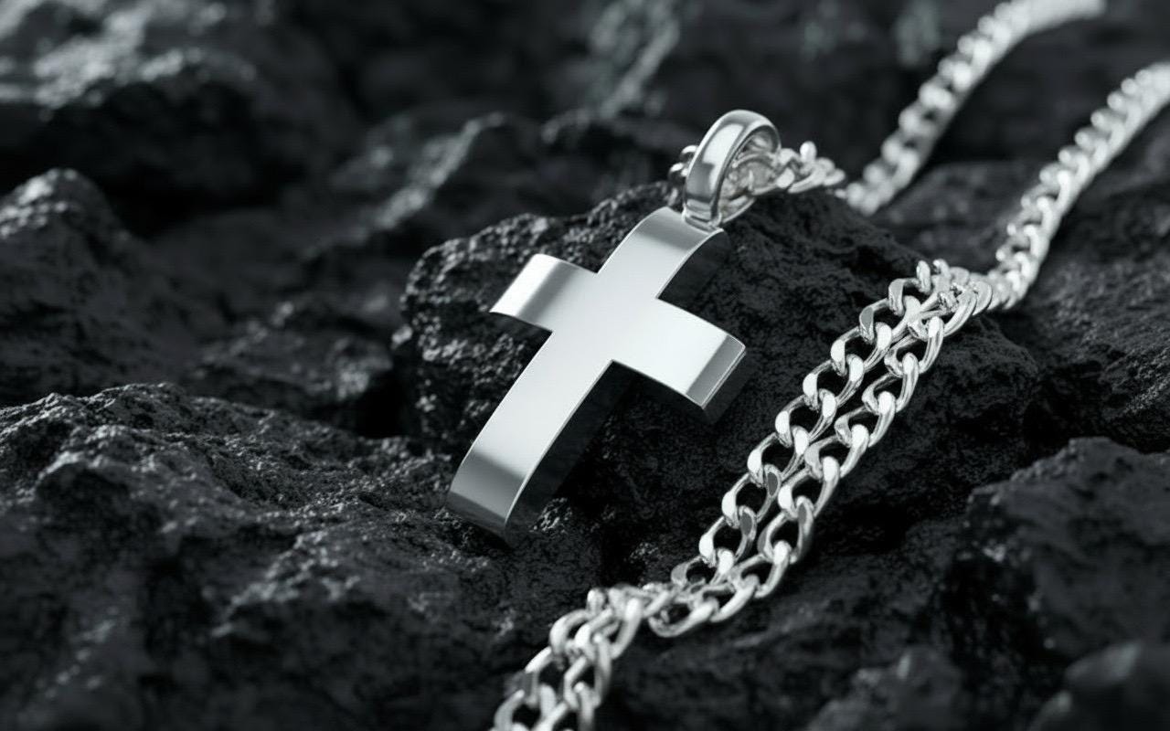 Platinum Cross Pendants - Etsy