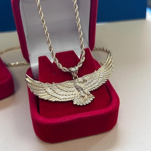 14K Solid Gold Eagle Pendant, Gold Eagle Pendant, Stylish Eagle Gold Pendant, 11 Grams Gold Eagle Pendant as gift, Eagle Pendant, Her Gift