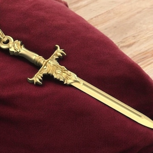 14k Solid Gold Sword Pendant, Unique Sword Pendant, Unisex Sword Gold Pendant, Gift for Him