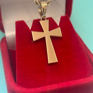 14k Solid Gold Cross Pendant, Gold Cross Pendant, Unisex Cross, Cross Gold Pendant, Stylish Gold Cross, Gift for Her