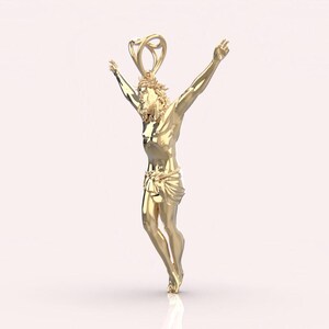 14K/18K Solid Gold 3D Jesus Pendant, Large Size 15 Grams 14k Solid Gold Jesus Pendant, Unisex Jesus Christ Pendant, Gift for Her