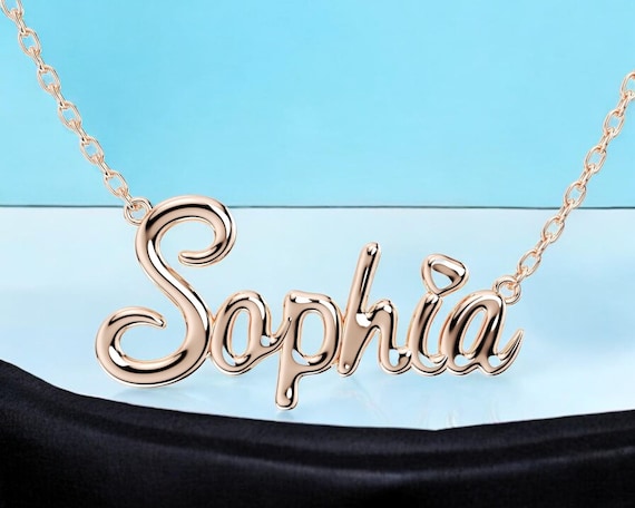 14k Gold Name Necklace Sophia, Sophia Name Necklace for Her