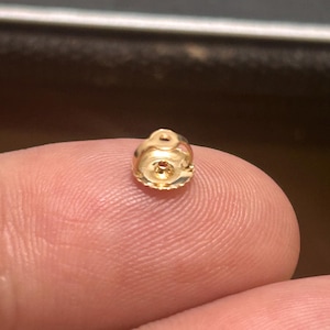 14k Solid Yellow Gold Earring Backing, 5.75mm Screw Back Earring Backing, 1.0mm Hole, 14k Yellow Screw Back Backing, Spare Screw back