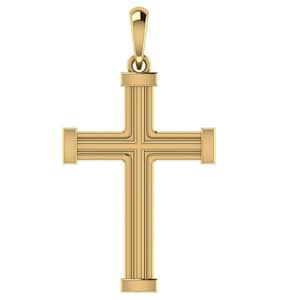 14k Solid Gold Cross Pendant, Gold Cross Unique Design Pendant, Unisex Cross, Cross Gold Pendant, Stylish Gold Cross, Gift for Her