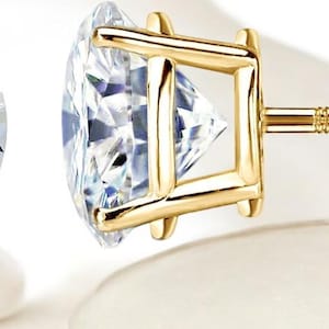 5 Carat Diamond Stud Lab Grown Diamonds CVD Earring Stud Earrings, IGI certified E-F/VS, 14k Solid Gold Round Cut Diamond Earring 4 Prong