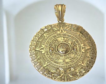 thumbnail image 2 of Mayan Symbols Bronze Coin – Aztec Calendar Token, Souvenir Gift In Capsule 2 of 4