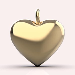 14K Gold Heart Puffy Charm, 9mm X 9mm, Puffed Heart Charm, Small Heart Charm, Real Gold Heart Charm for Necklace or Bracelet, Gift