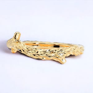 14k Solid Gold Oak Branch Ring for Her Modern Wedding Band Branch Design Jewelry Tree Design Wedding Ring Great Gift Idea for Her