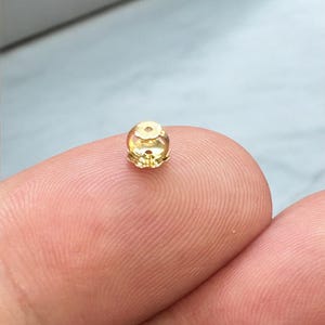 14k Solid Yellow Gold Baby Earring Backing, Small spare Screw Back Earring Backing, 0.84mm Hole, Screw Backing, Spare Small Screw back for