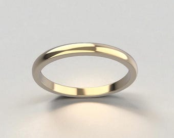 18k Solid Gold Ring, 18K Solid Gold Round Wedding Band, 1.5mm Yellow Gold Ring, Dainty Stacking Ring, Simple Delicate Ring Thin wedding Ring