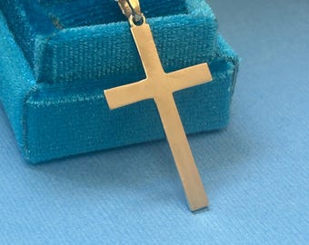 14k, 18k Solid Gold Cross Necklace | Gold Cross Necklace | 14k Gold Cross | Dainty Christian Necklace | Necklace Gift | Religious Gold Cross